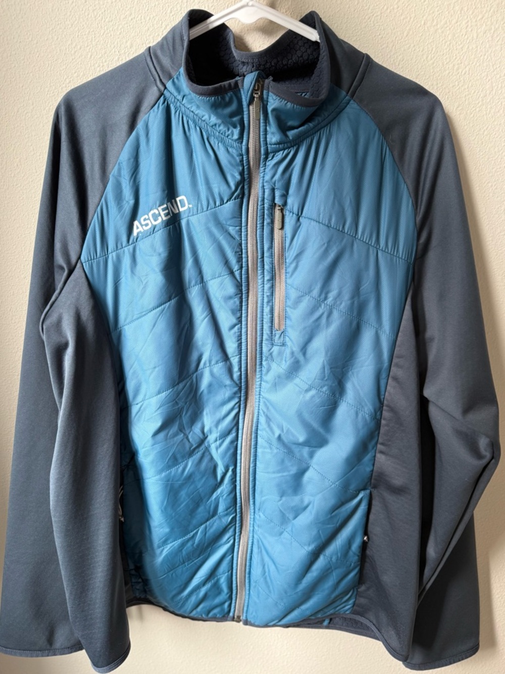 Ascend Men's Teal Blue and Charcoal Hybrid Jacket
